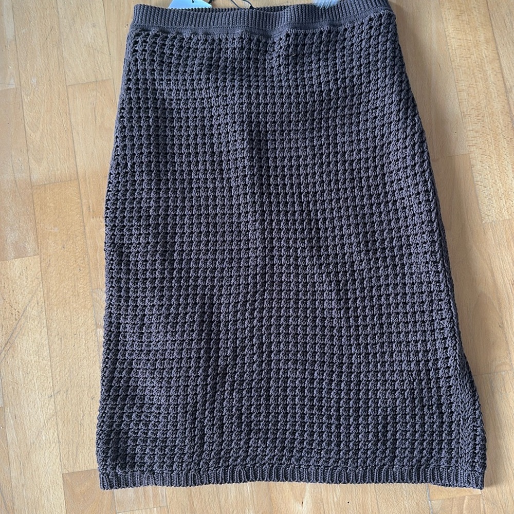 Theory Pecan Polished Twist - knit Skirt